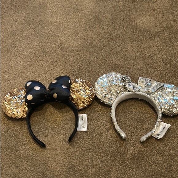 Disney Glittery Gold and Silver Minnie Mouse Headbands - Picture 1 of 3